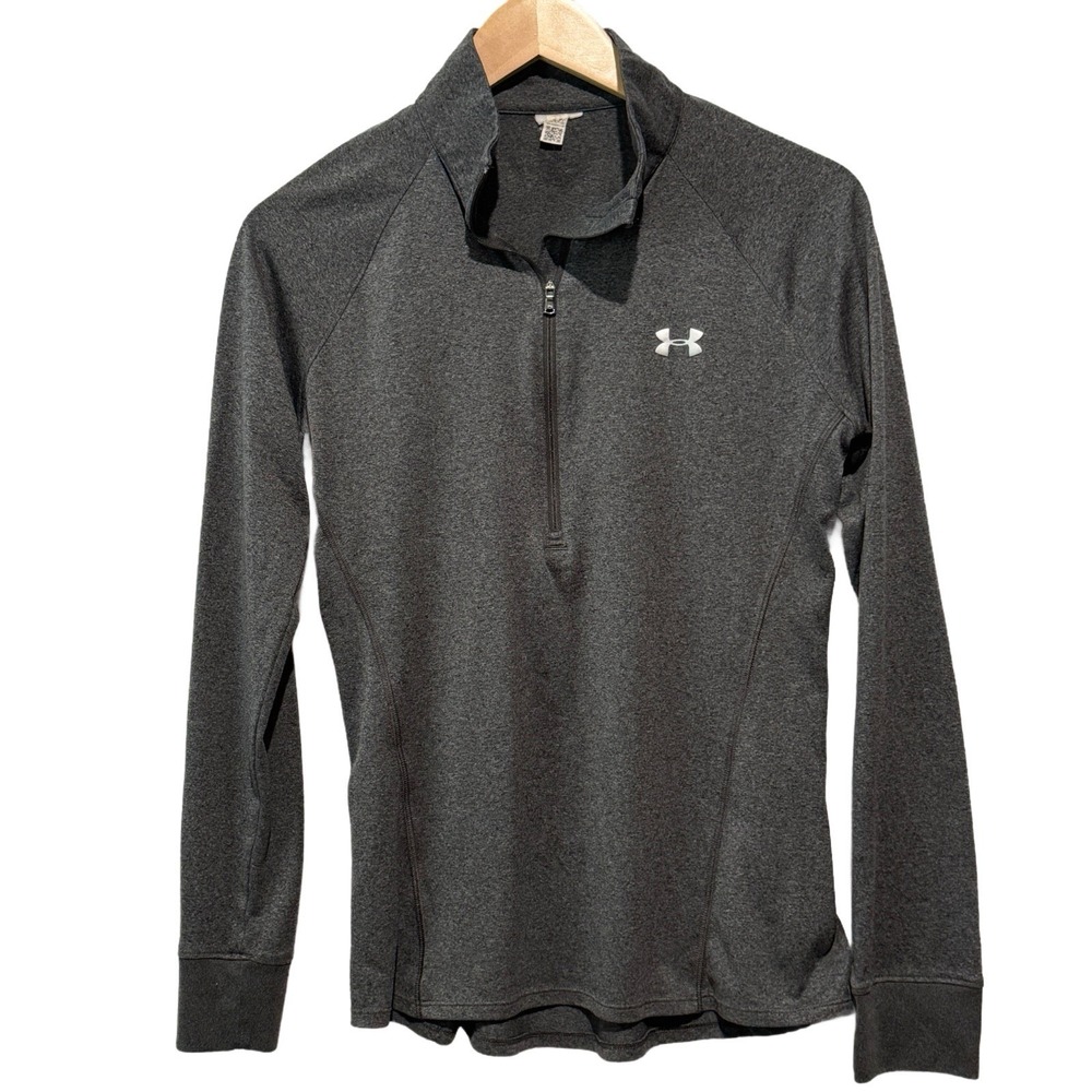 Under Armour Women Size M Loose 1/4 Zip Gray‎ Lightweight Pullover Activewear